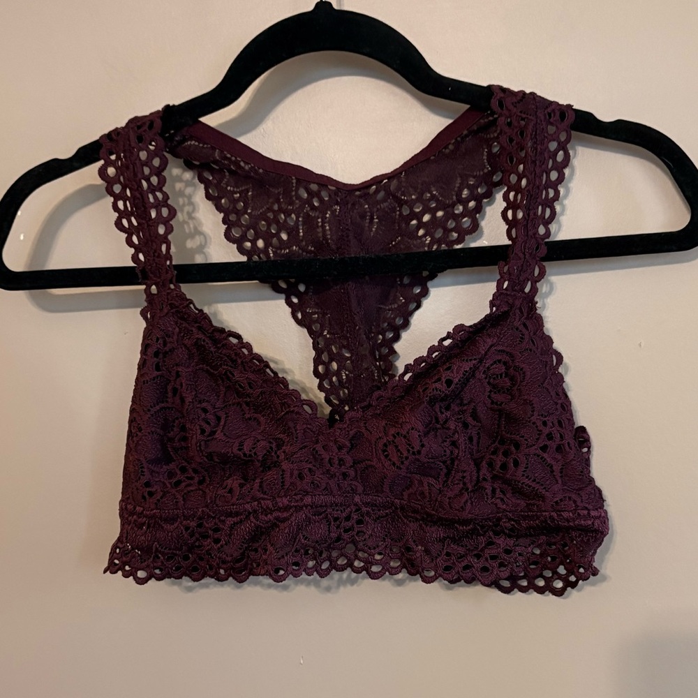 ❤️Aerie Lace Bralette in Deep Burgundy size L